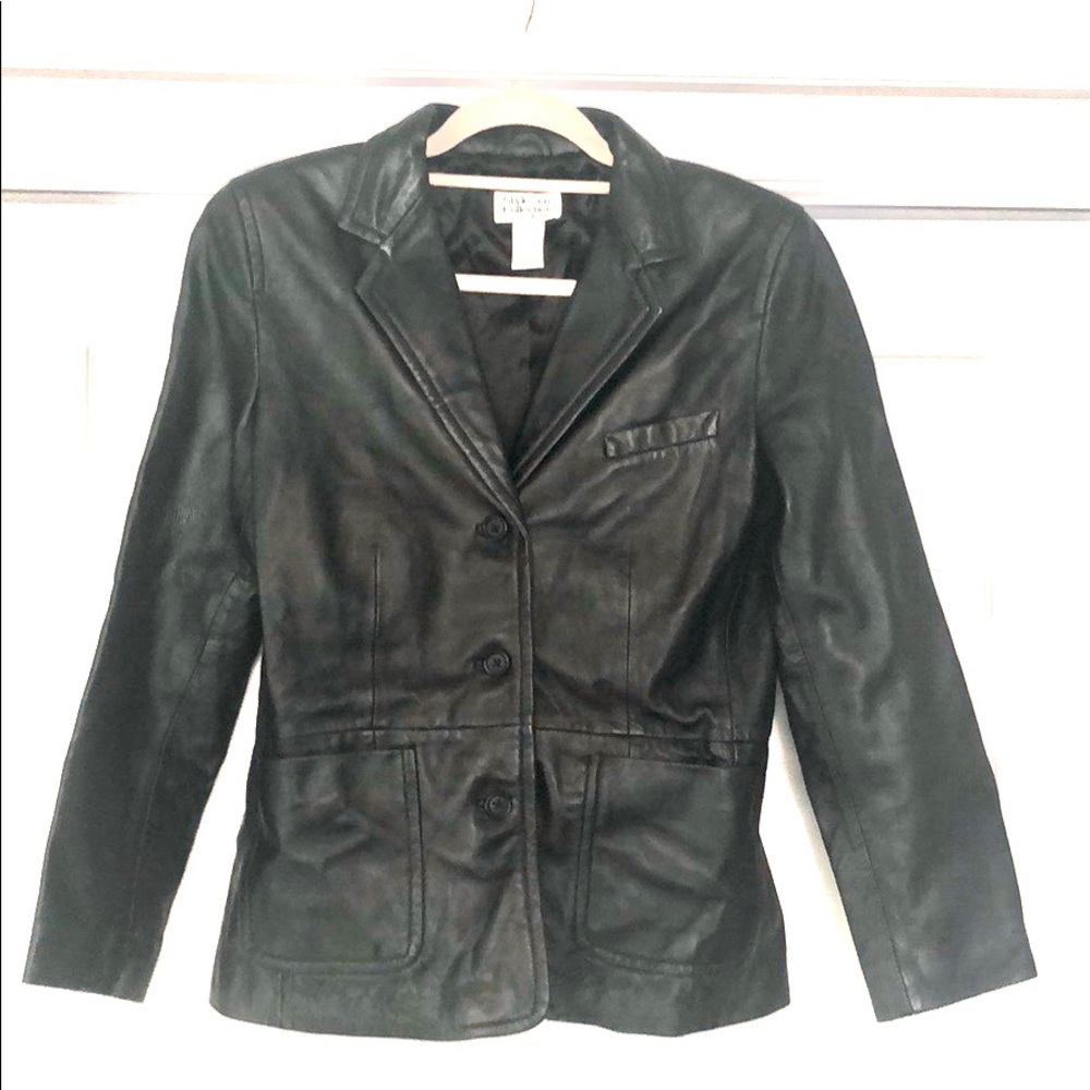 NWOT: Genuine black leather jacket